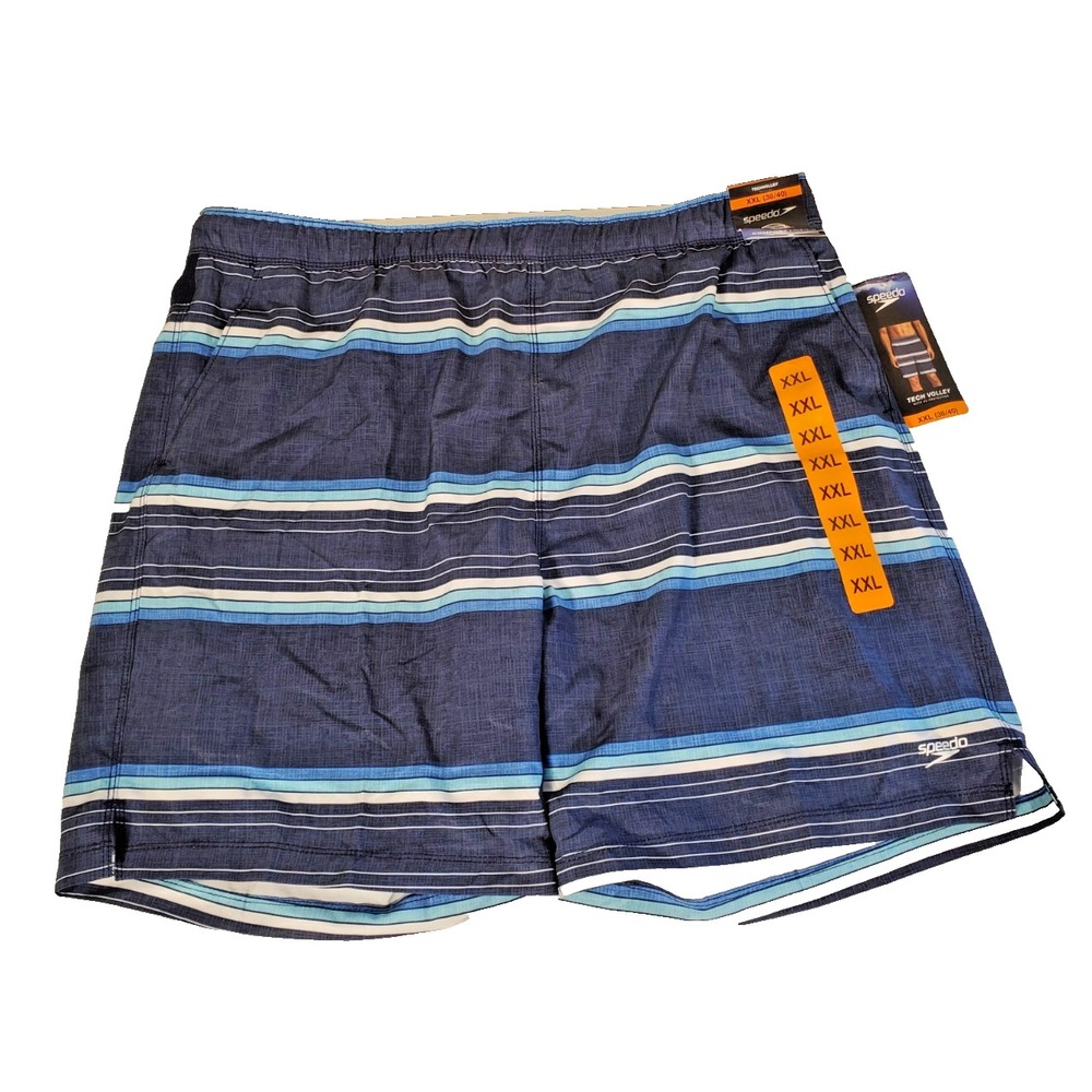 Speedo Men's 2XL- XXL (38/40) Blue Swim Trunks Board Shorts NWT